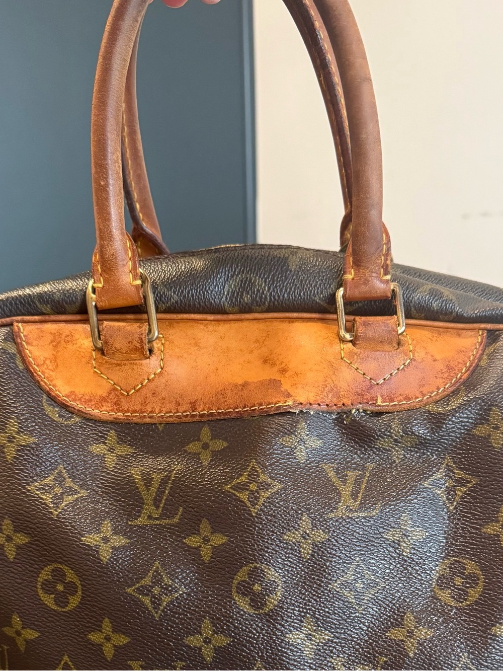 Louis Vuitton 1997 Deauville Bag in Brown Monogram Canvas Vintage Good Condtion - Picture 9 of 16